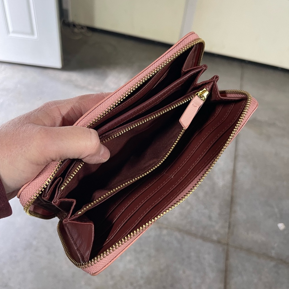 Fossil Caroline Rfid Zip Around Wallet Cherry Blo… - image 8